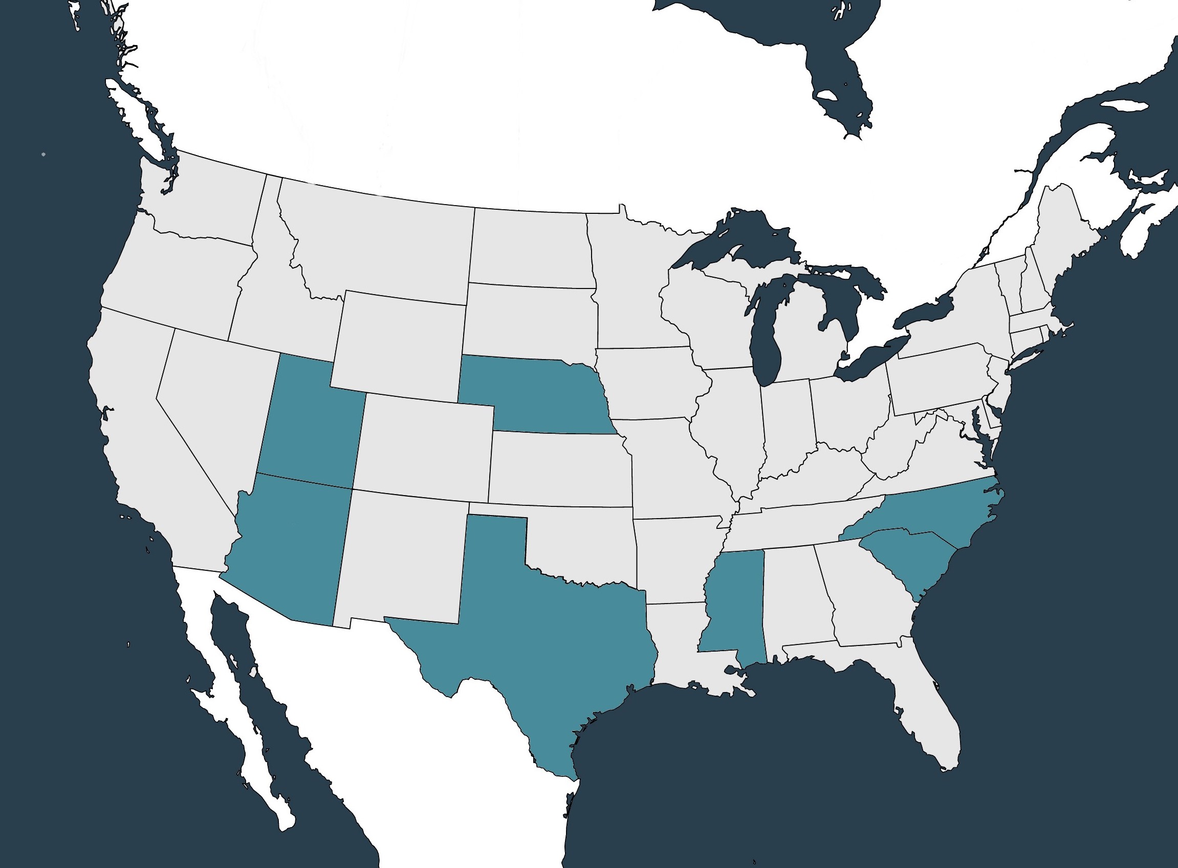 Map of projects delivered across the U.S.